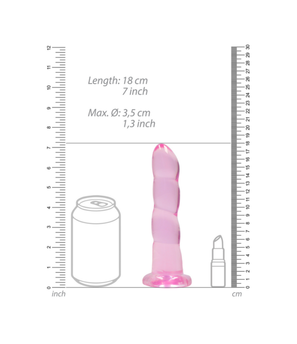 RealRock by Shots Niet-realistische Dildo met Zuignap - 7 / 17 cm
