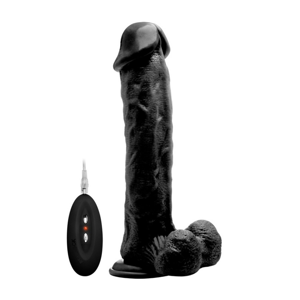 RealRock by Shots Vibrerende Realistische Cock met Scrotum - 11 / 28 cm