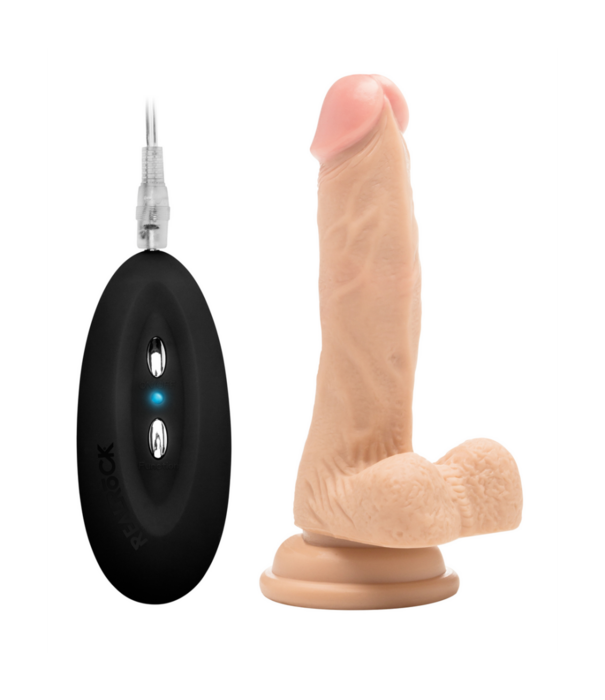 RealRock by Shots Vibrerende Realistische Cock met Scrotum - 7 / 18 cm