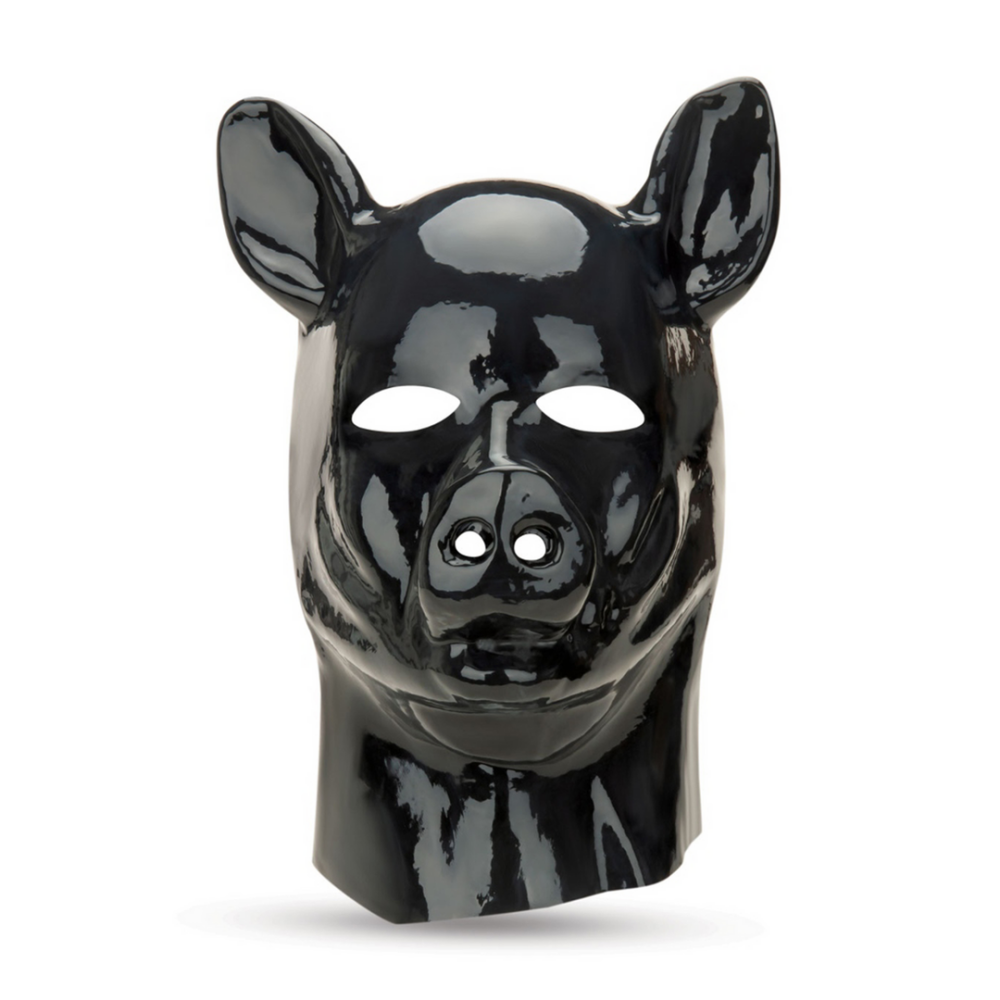 Prowler Red Latex Pig Hood - Zwart
