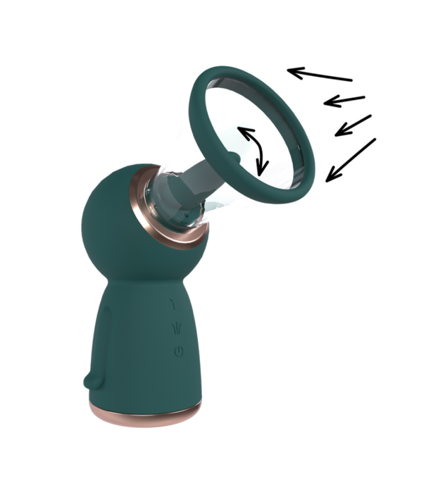 Pumped by Shots Exquise - Oplaadbare Vulva- en Borstpomp - Bosgroen