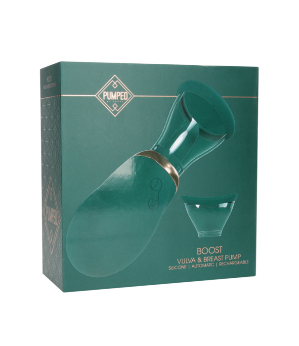 Pumped by Shots Boost - Oplaadbare Vulva- en Borstpomp - Bosgroen