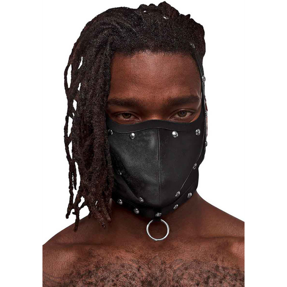 Male Power Triton - Masker met Verstelbare Nek en Voorring - Eén Maat - Zwart afbeelding