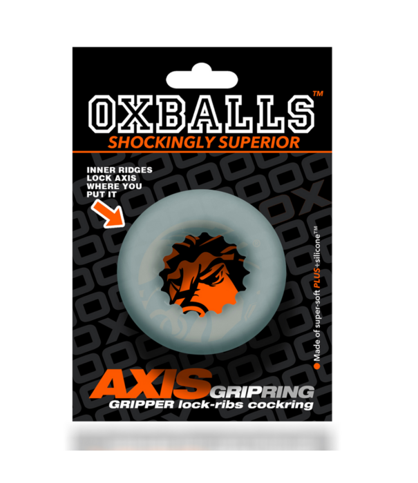 Oxballs Axis - Inner Ribbed Griphold Cockring - Duidelijk IJs
