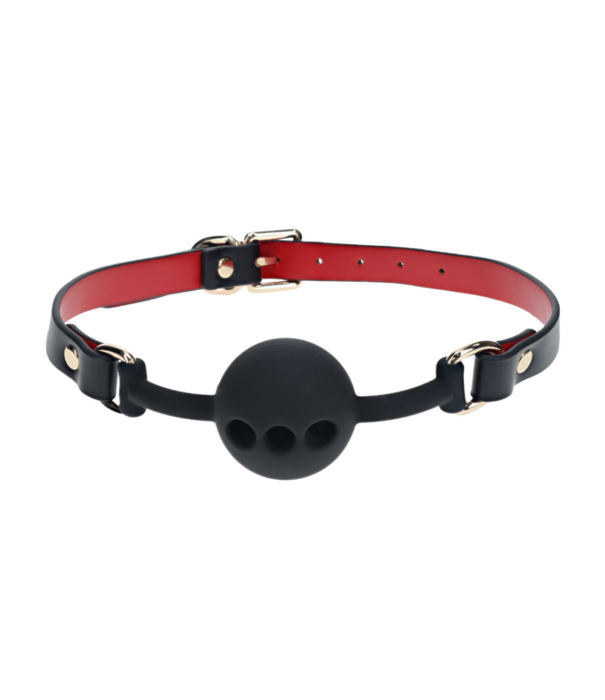 Ouch! by Shots Milan Collectie - Siliconen Ball Gag - Zwart/Rood