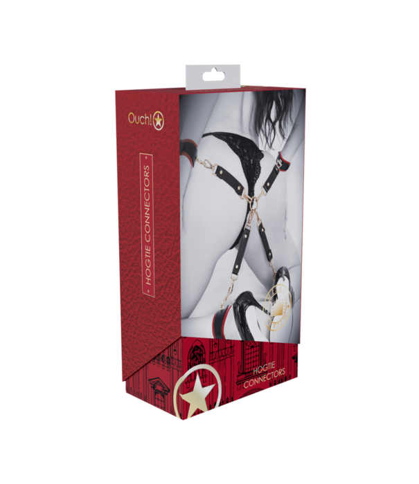 Ouch! by Shots Milan Collectie - Hogtie Verbinders - Zwart/Rood