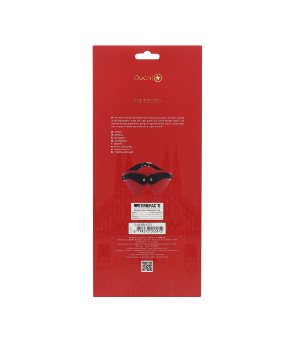 Ouch! by Shots Milan Collectie - Blinddoek - Zwart/Rood