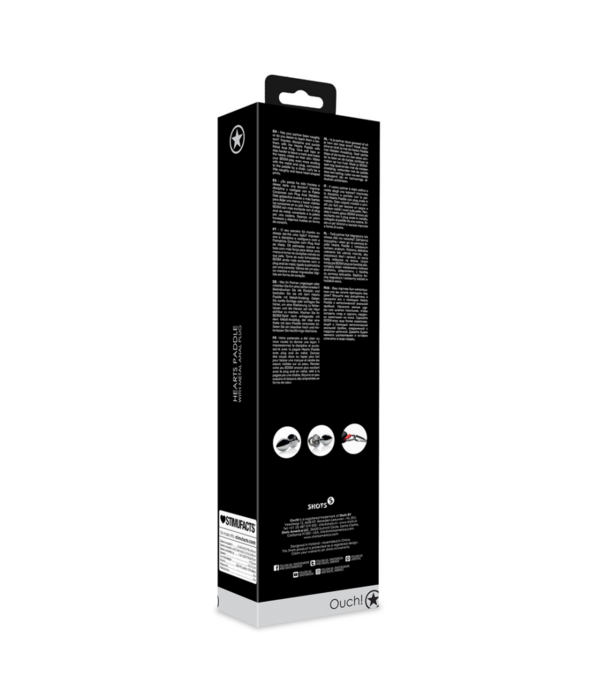 Ouch! by Shots Harten Paddle met Metalen Anaal Plug - Zwart