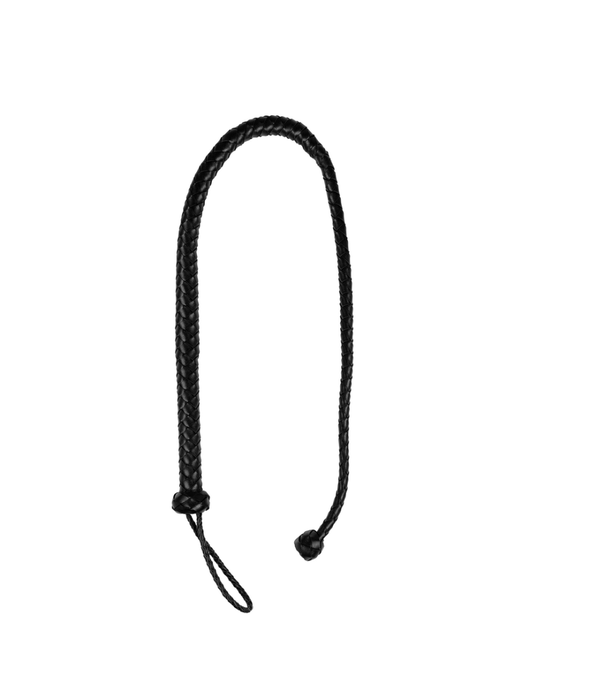 Ouch! by Shots PU leren zweep met knoopdetail - Zwart