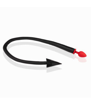 Siliconen Anale Plug Duivelsstaart - Zwart/Rood