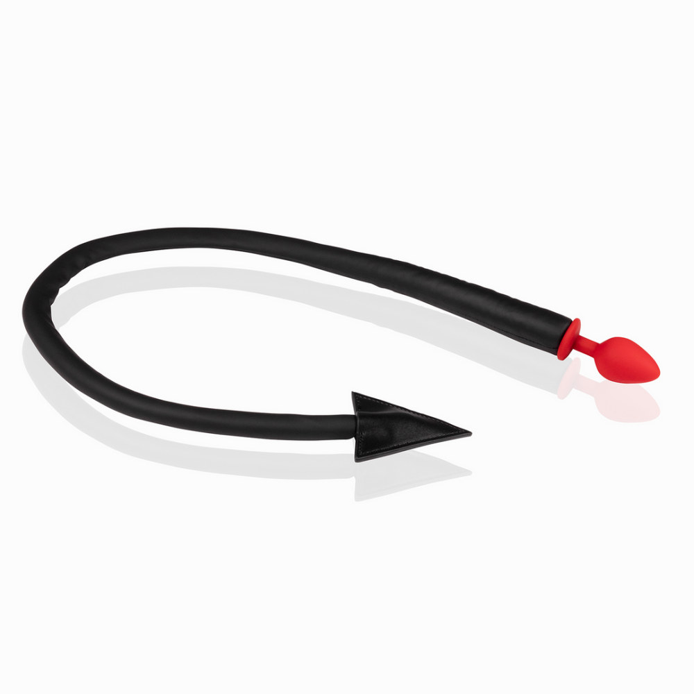 Ouch! by Shots Siliconen Anale Plug Duivelsstaart - Zwart/Rood afbeelding