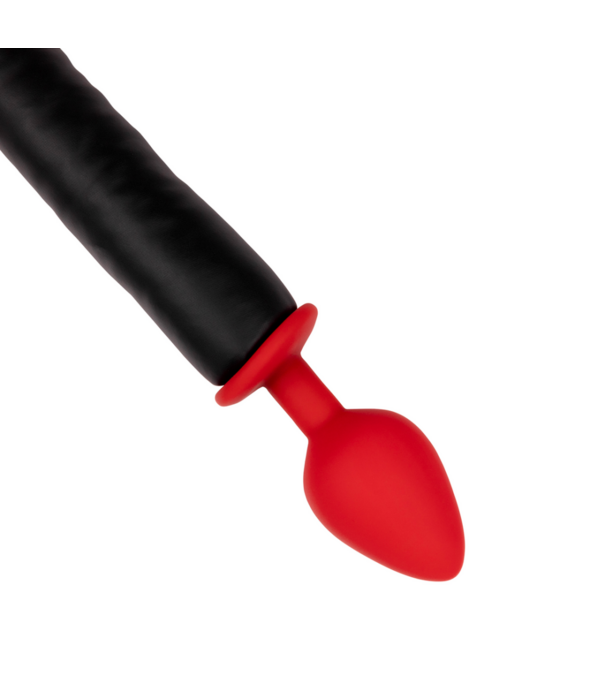 Ouch! by Shots Siliconen Anale Plug Duivelsstaart - Zwart/Rood