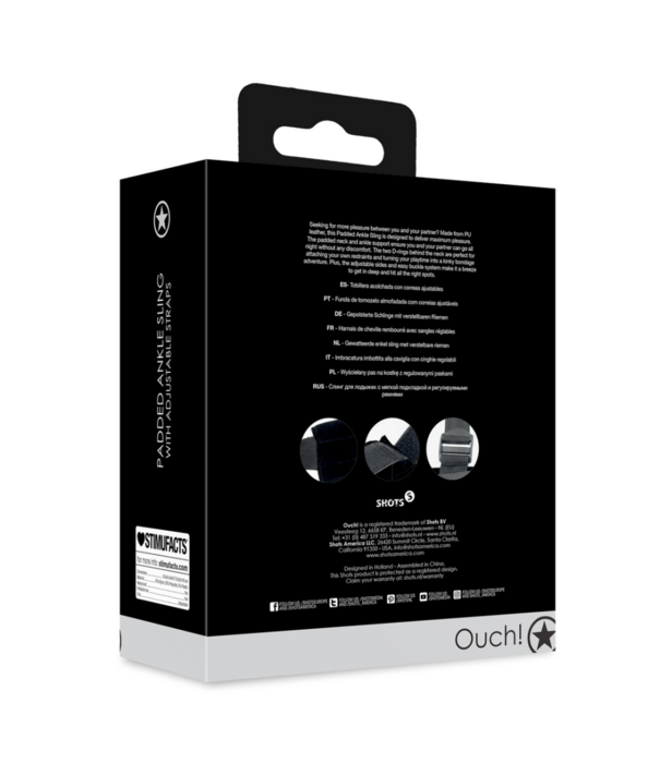 Ouch! by Shots Gevoerde Enkel Sling met Verstelbare Bandjes - Zwart