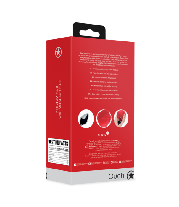 Ouch! by Shots Konijnenstaart met metalen buttplug