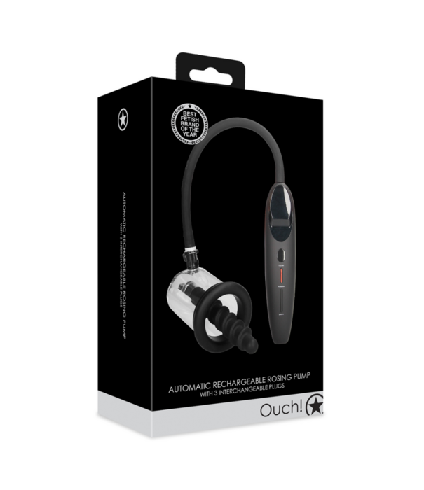 Ouch! by Shots Automatische Oplaadbare Rosing Pomp - Zwart