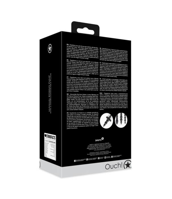 Ouch! by Shots Handmatige Rosingpomp - Zwart