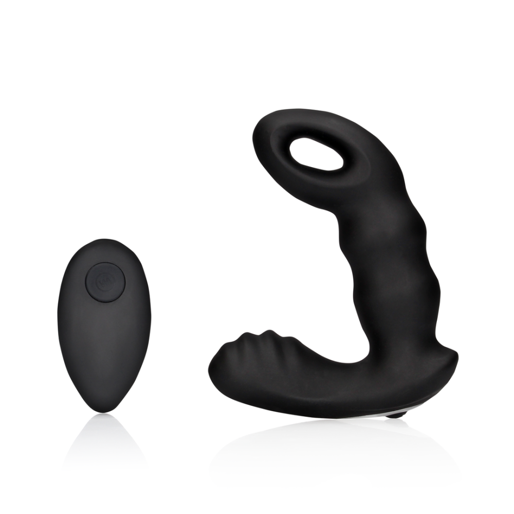 Ouch! by Shots Beaded Vibrerende Prostaat Massager met Afstandsbediening - Zwart afbeelding