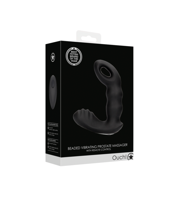 Ouch! by Shots Beaded Vibrerende Prostaat Massager met Afstandsbediening - Zwart