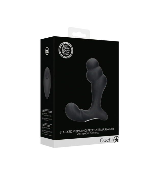 Ouch! by Shots Gelaagde Vibrerende Prostaat Massager met Afstandsbediening - Zwart