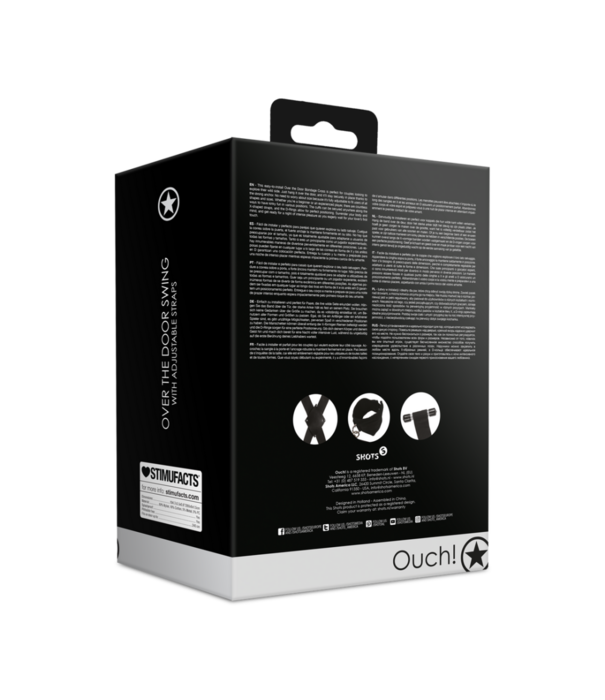 Ouch! by Shots Over de Deur Bondage Kruis - Zwart