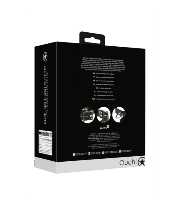 Ouch! by Shots Knielende Dijenband Set - Zwart