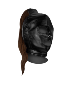 Masker met Bruine Paardenstaart - Zwart