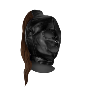 Masker met Bruine Paardenstaart - Zwart