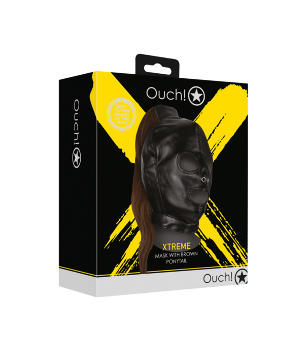 Ouch! by Shots Masker met Bruine Paardenstaart - Zwart