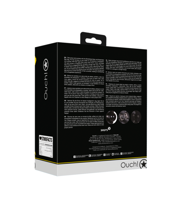 Ouch! by Shots Blindfolded Mask met Ademend Ball Gag - Zwart