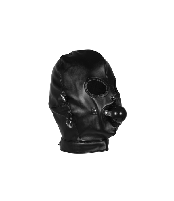 Ouch! by Shots Blindfolded Mask met Ademend Ball Gag - Zwart