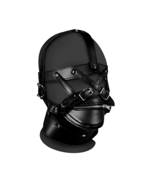 Hoofdkap met ritsmond en slot - Zwart