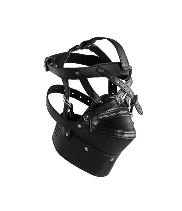 Ouch! by Shots Hoofdkap met ritsmond en slot - Zwart