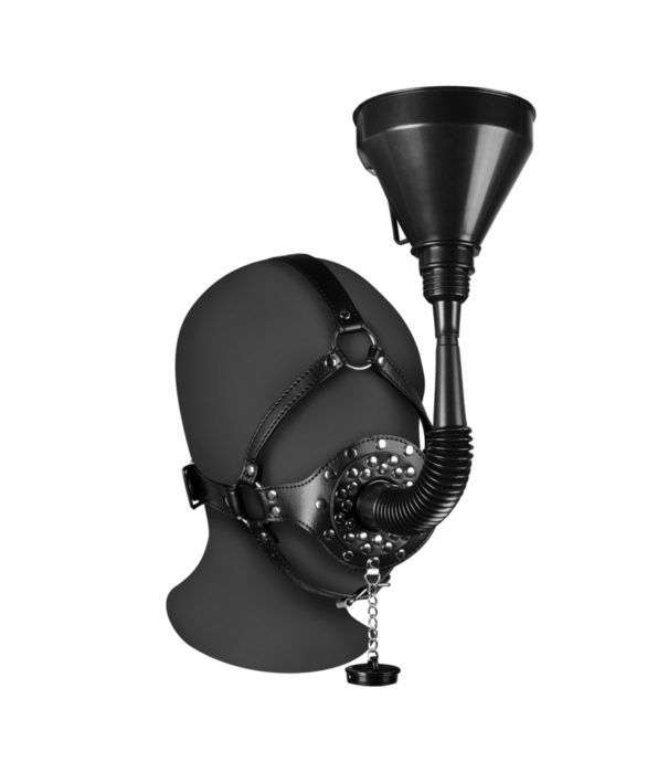 Ouch! by Shots Open Mouth Gag Hoofdband met Trechter - Zwart