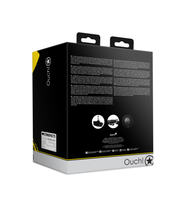 Ouch! by Shots Open Mouth Gag Hoofdband met Trechter - Zwart