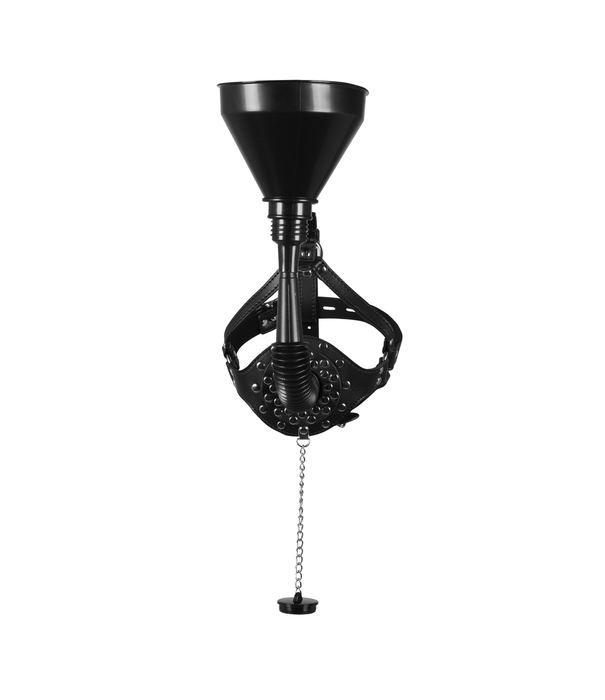 Ouch! by Shots Open Mouth Gag Hoofdband met Trechter - Zwart