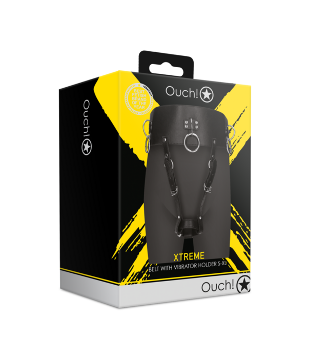 Ouch! by Shots Riem met Vibrator Houder - Zwart