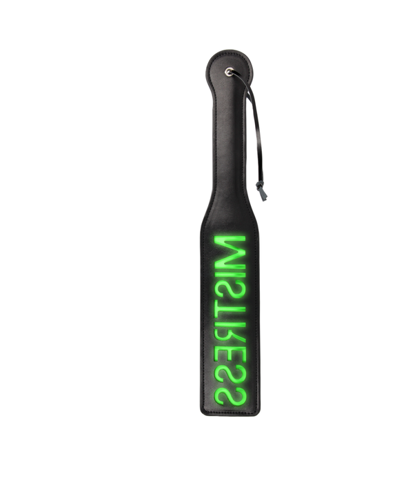 Ouch! by Shots Mistress Paddle - Glow in the Dark - Neon Groen