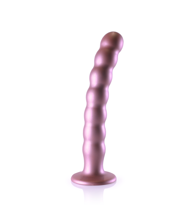 Ouch! by Shots Beaded Silicone G-Spot Dildo - 8'' / 20,5 cm - Rosé Goud