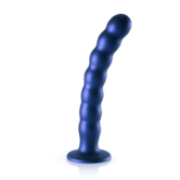 Beaded Silicone G-Spot Dildo - 8'' / 20,5 cm - Metallic Blauw