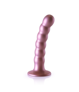 Beaded Silicone G-Spot Dildo - 5'' / 13 cm - Roségoud