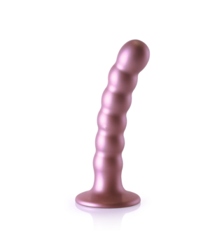 Beaded Silicone G-Spot Dildo - 5'' / 13 cm - Roségoud