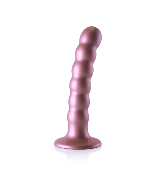 Ouch! by Shots Beaded Silicone G-Spot Dildo - 5'' / 13 cm - Roségoud