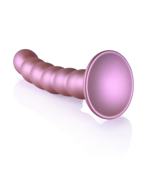Ouch! by Shots Beaded Silicone G-Spot Dildo - 5'' / 13 cm - Roségoud