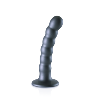 Gekraalde Siliconen G-Spot Dildo - 5'' / 13 cm - Gunmetal
