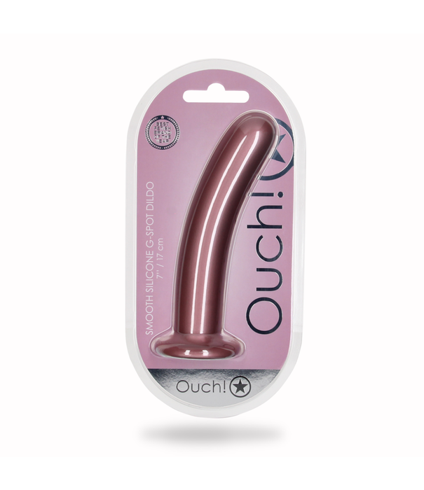 Ouch! by Shots Zachte Silicone G-Spot Dildo - 7'' / 17 cm - Roségoud