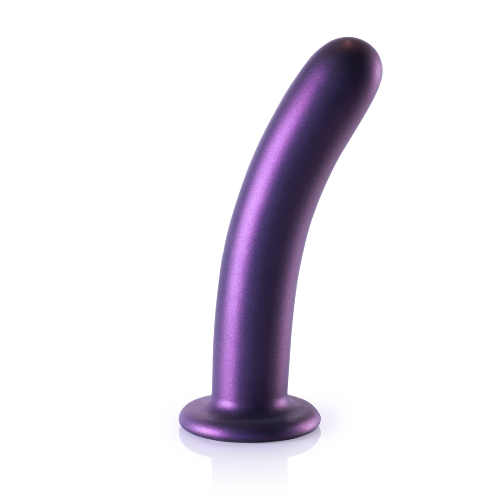 Ouch! by Shots Zachte Siliconen G-Spot Dildo - 7'' / 17 cm - Metallic Paars afbeelding
