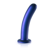 Zachte Silicone G-Spot Dildo - 7'' / 17 cm - Metallic Blauw