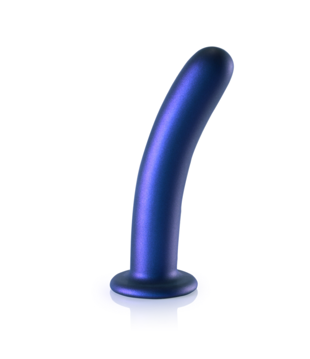 Ouch! by Shots Zachte Silicone G-Spot Dildo - 7'' / 17 cm - Metallic Blauw