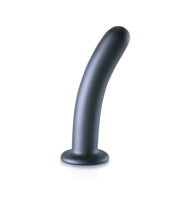 Ouch! by Shots Zachte Siliconen G-Spot Dildo - 7'' / 17 cm - Gunmetal