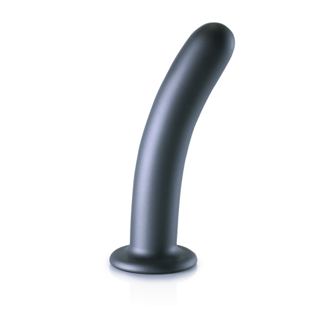 Ouch! by Shots Zachte Siliconen G-Spot Dildo - 7'' / 17 cm - Gunmetal afbeelding